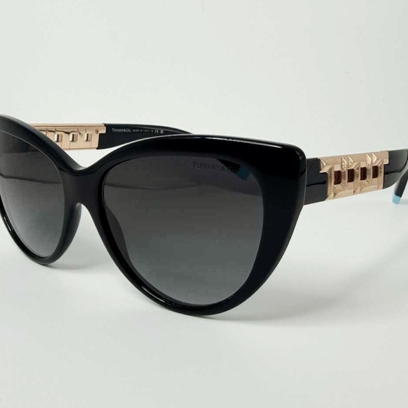✨ NEW Tiffany & Co. TF4196 T:True Cat-Eye Sunglasses - Black & Gold - Picture 2 of 8